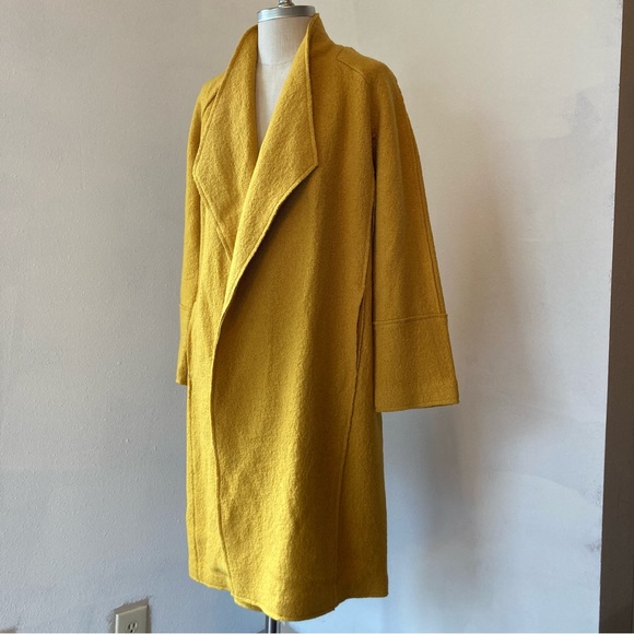 Tahari Jackets & Blazers - TAHARI Wool Open Front Long spring Coat Size M Mustard Yellow NWOT CL3 RN75343